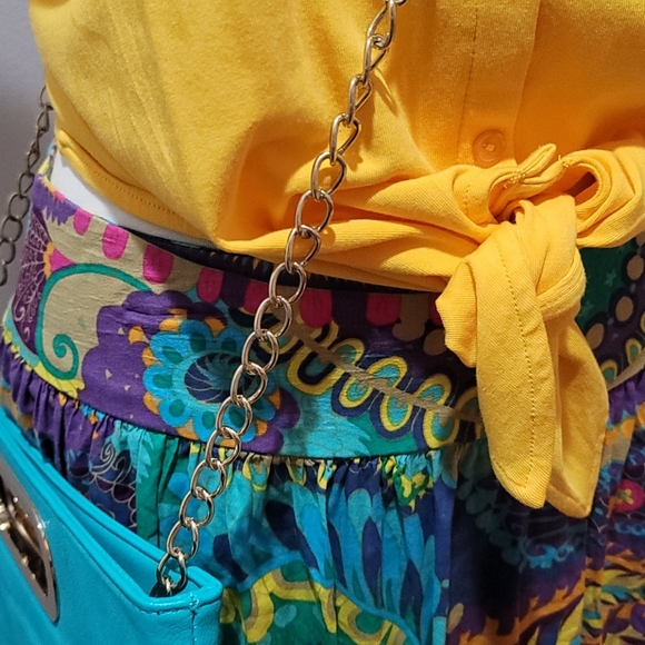 MIMI CHICA MEDIUM PAISLEY FLORAL MINI SKATER CIRCLE SKIRT BRIGHT COLORFUL DRESS - Picture 6 of 12